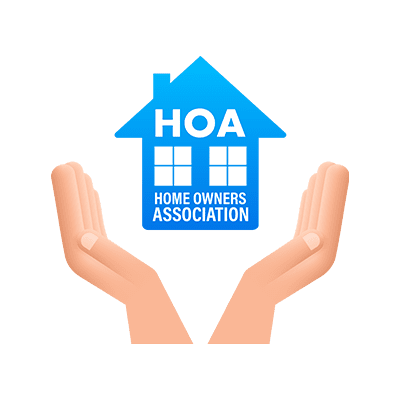 A person holding their hands over the hoa logo.